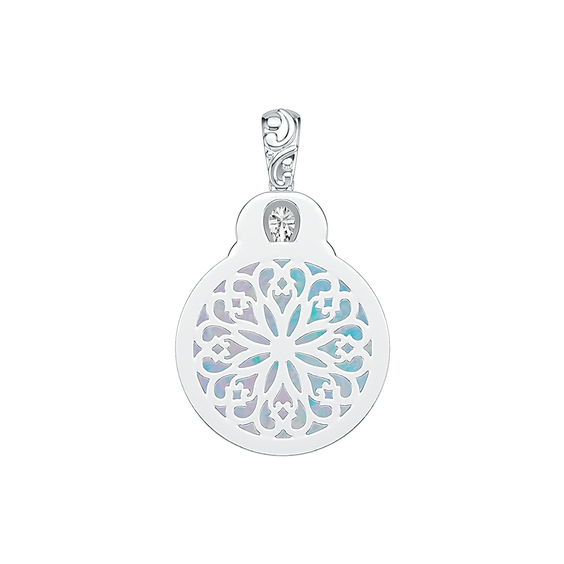 Sterling Silver Semi Mount Pendant Setting Round RD 20x20mm PE 6X4mm DHJ