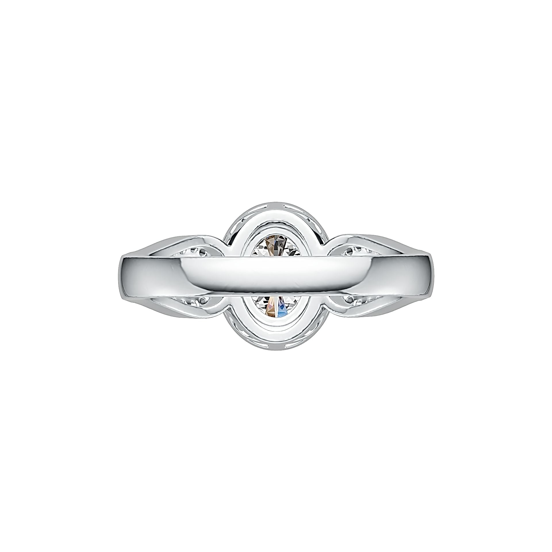 Sterling Silver Semi Mount Ring Setting Oval OV 8X6mm Halo Split Shank DHJ