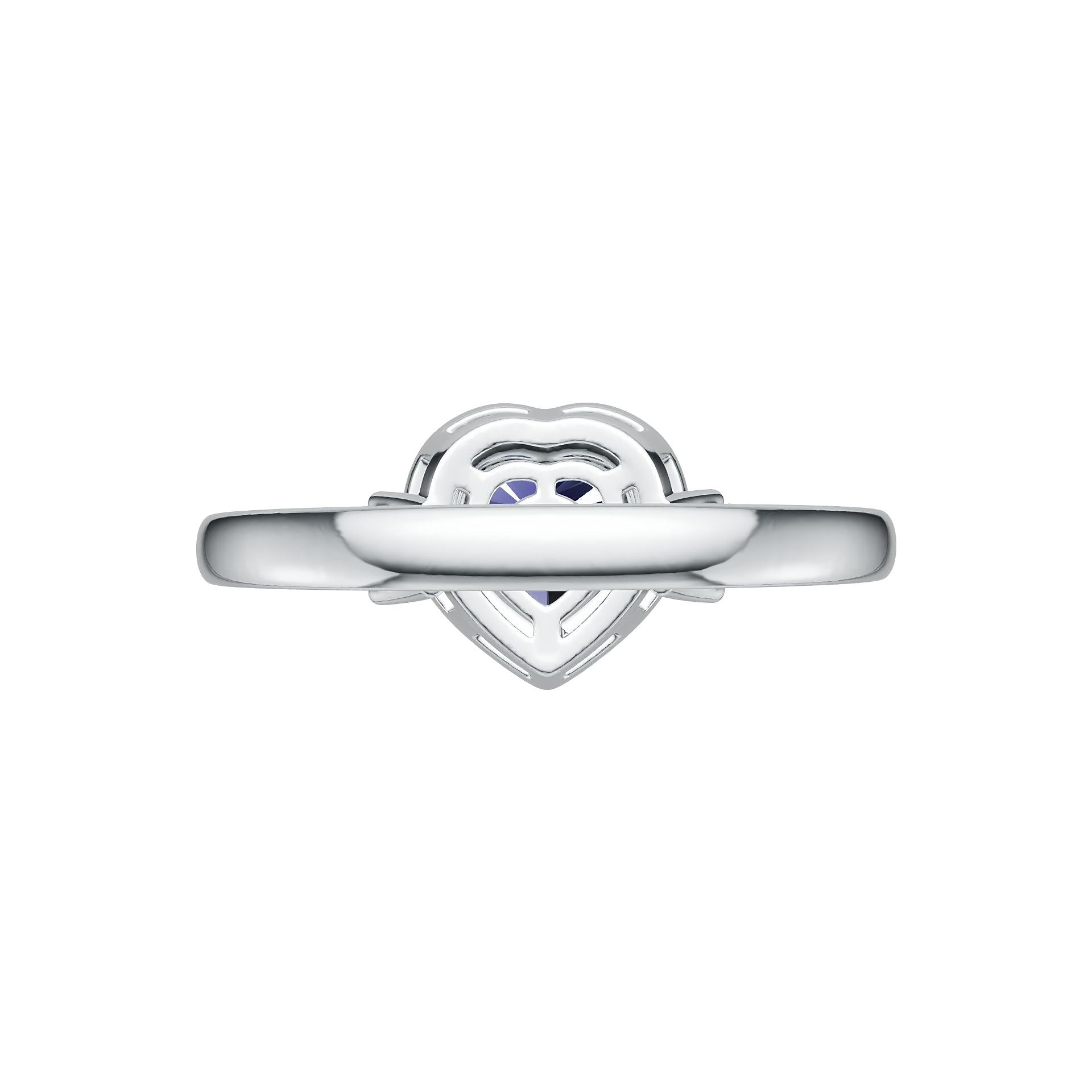 Sterling Silver Semi Mount Ring Setting Heart HT 7X7mm PE 5X3mm Halo DHJ