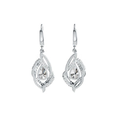 Sterling Silver Semi Mount Earrings Setting Pear PE 9X6mm DHJ