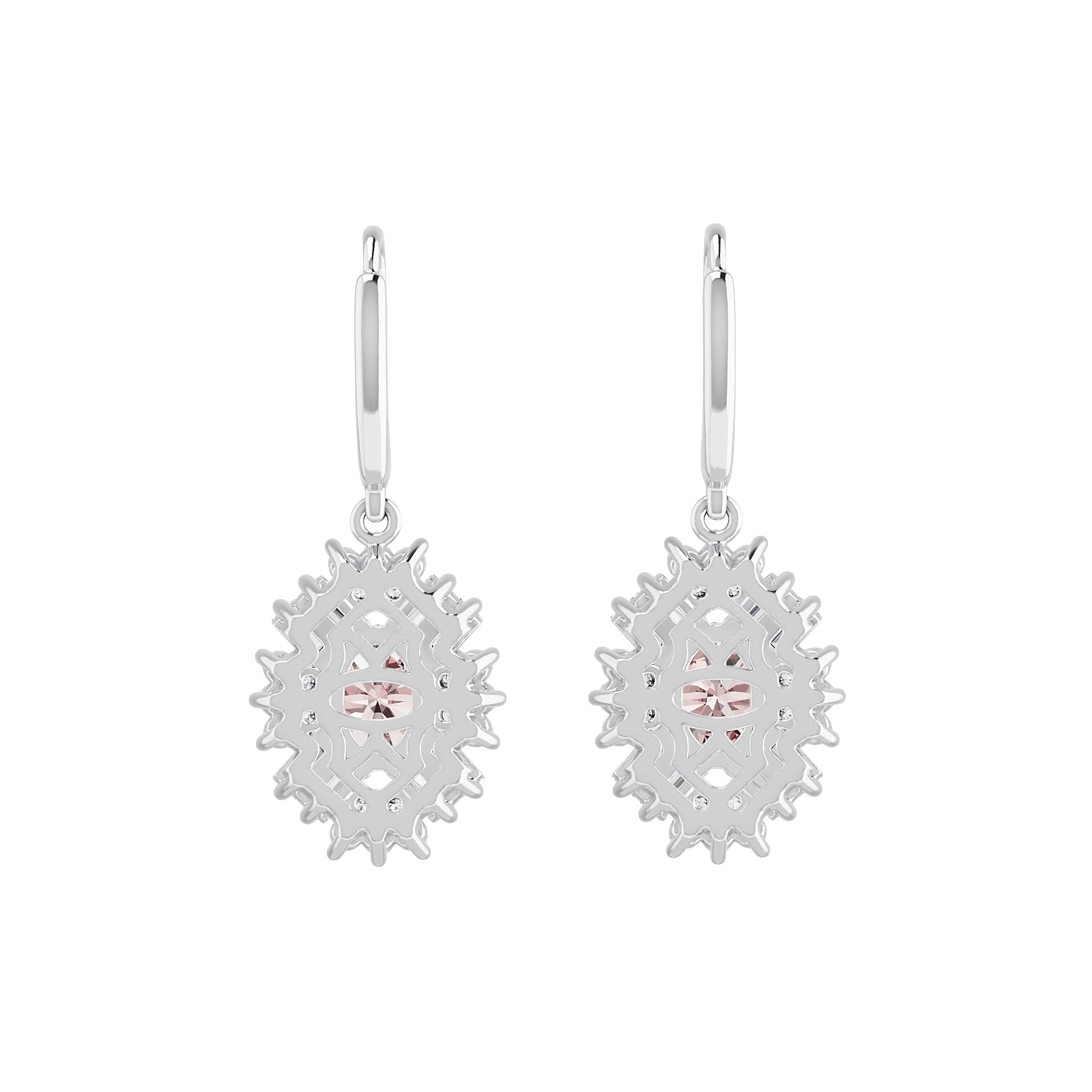 Sterling Silver Semi Mount Earrings Setting Oval OV 7X5mm with White Topaz Syzjewelry