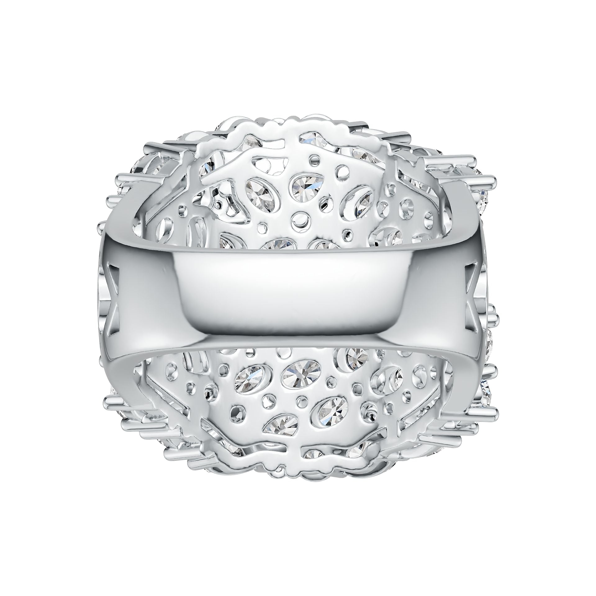 Sterling Silver Cluster Cocktail Ring with White Topaz or Moissanite DHJ
