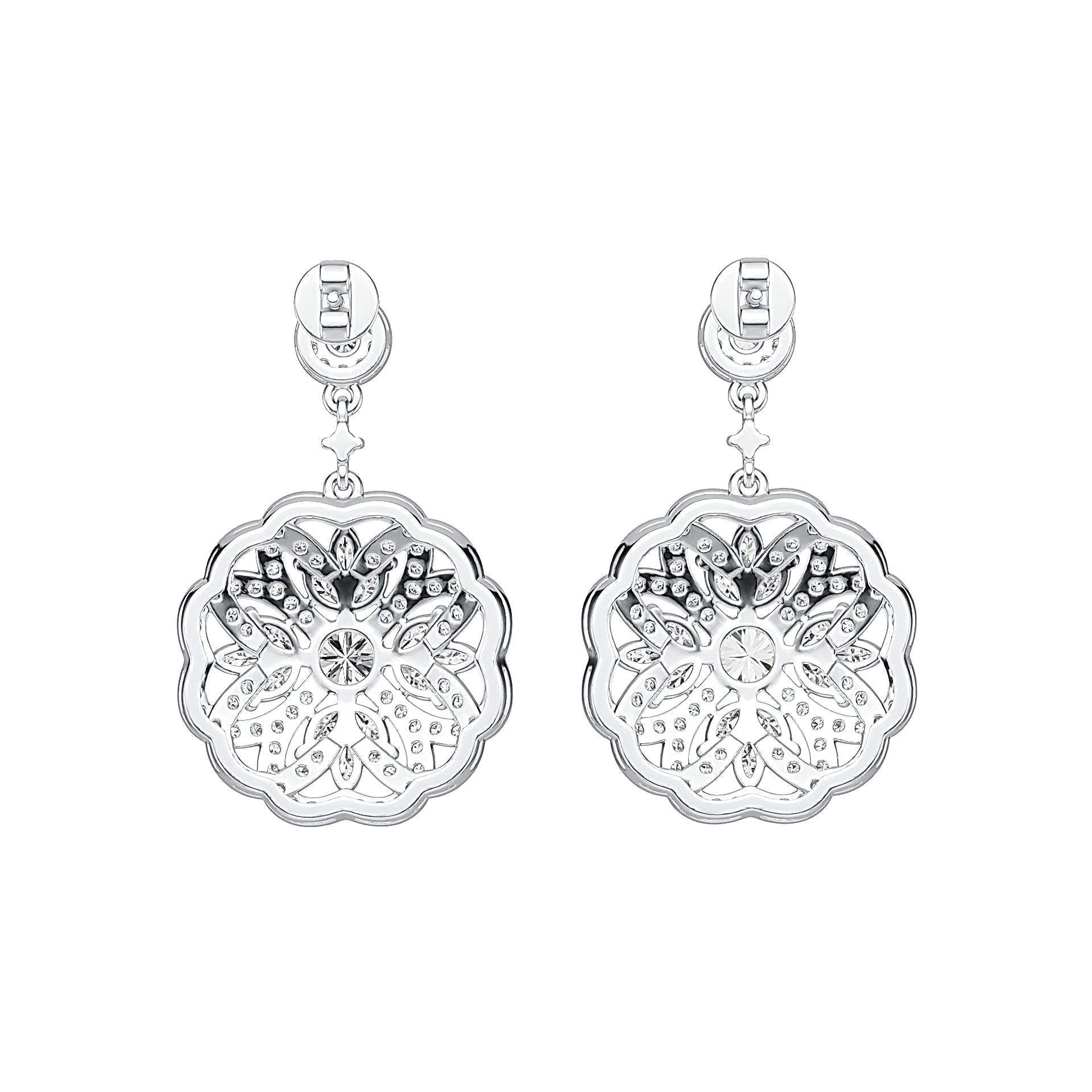 Sterling Silver Semi Mount Earrings Setting Round RD 5x5mm DHJ