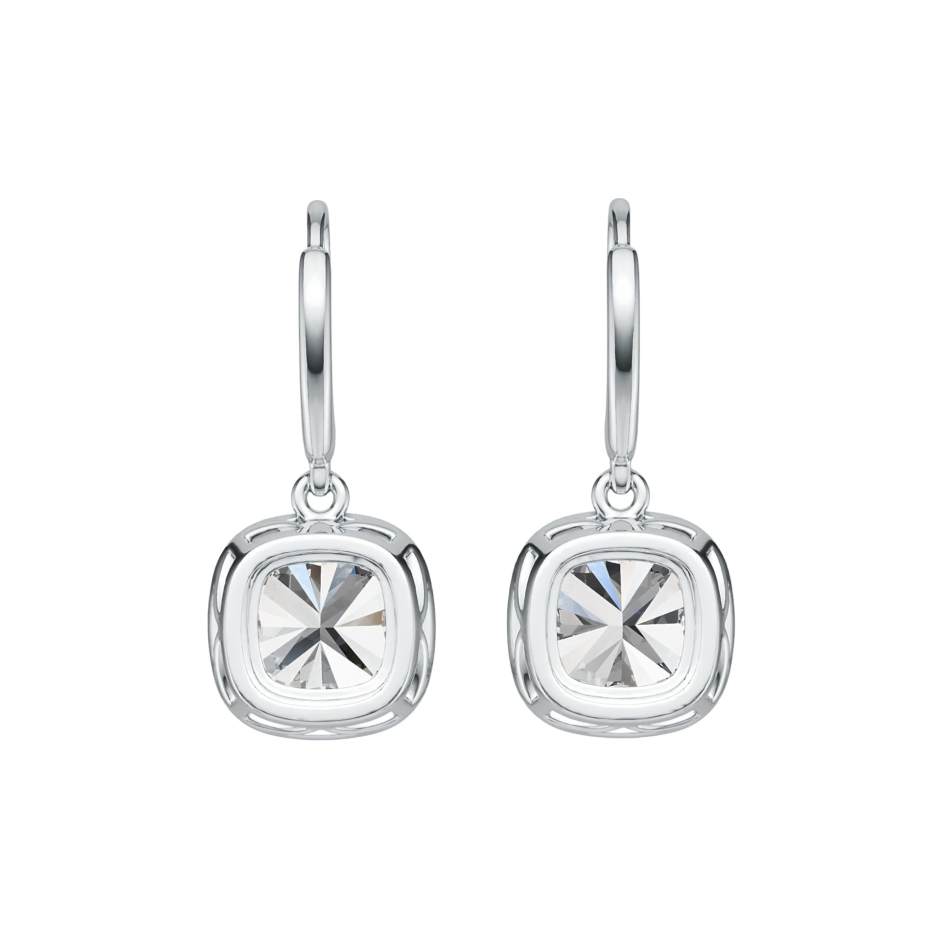 Sterling Silver Semi Mount Earrings Cushion CU 8X8mm Syzjewelry