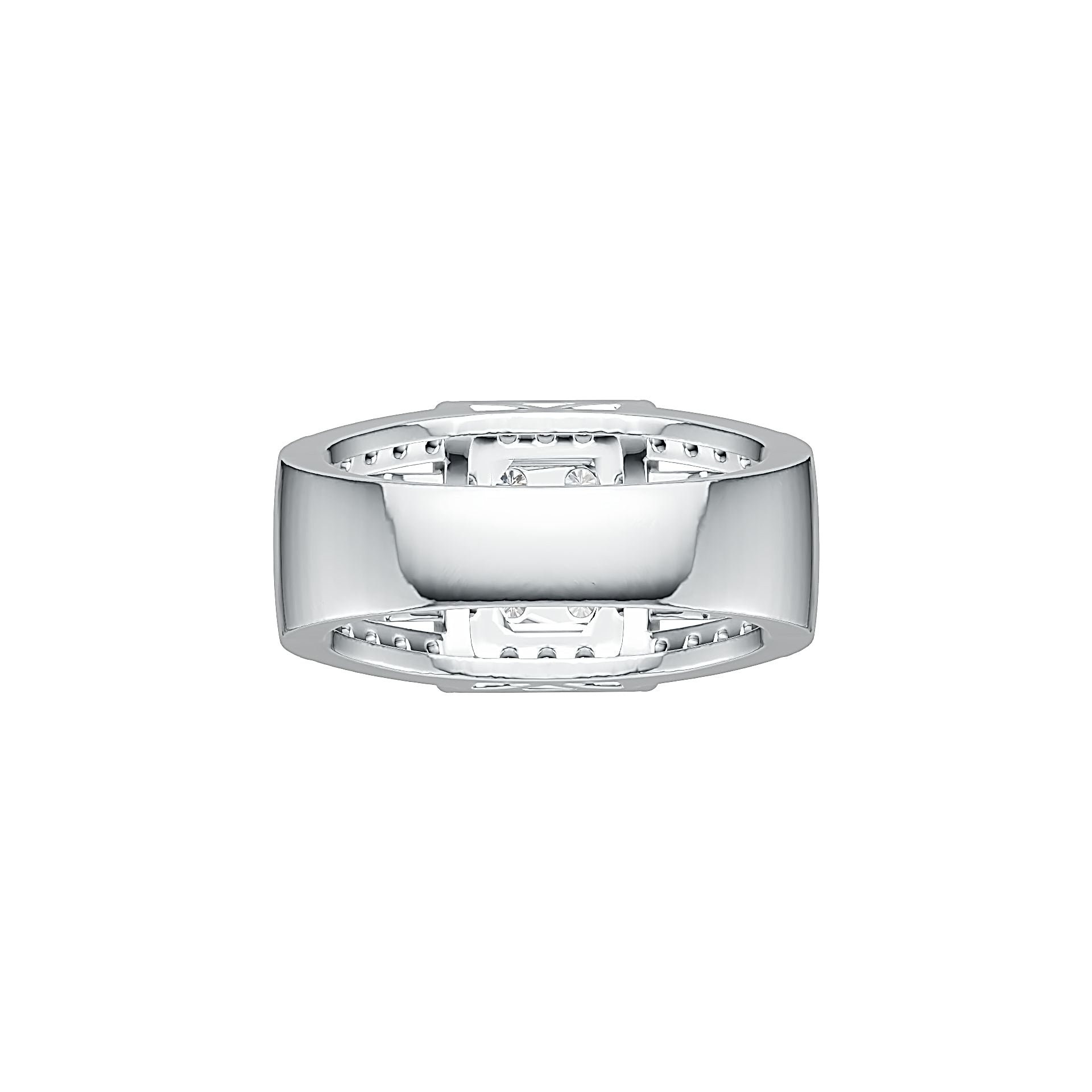 Sterling Silver Men's Engagement Wedding Ring with White Topaz or Moissanite DHJ