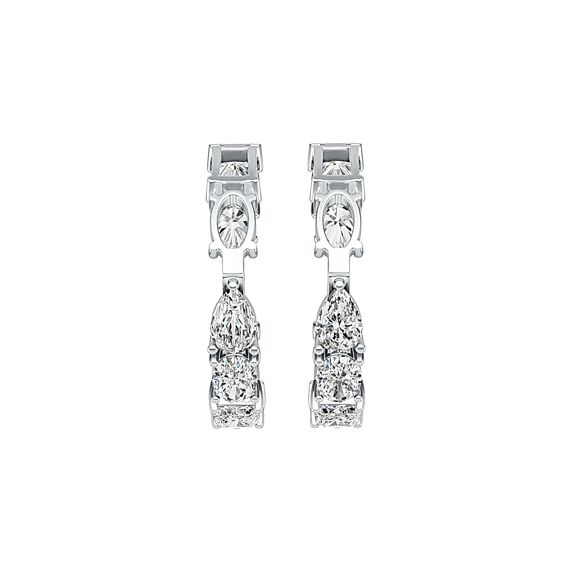 Sterling Silver Semi Mount Earrings Setting Emerald OCT 6X4mm PE 6X4mm OV 6X4mm DHJ