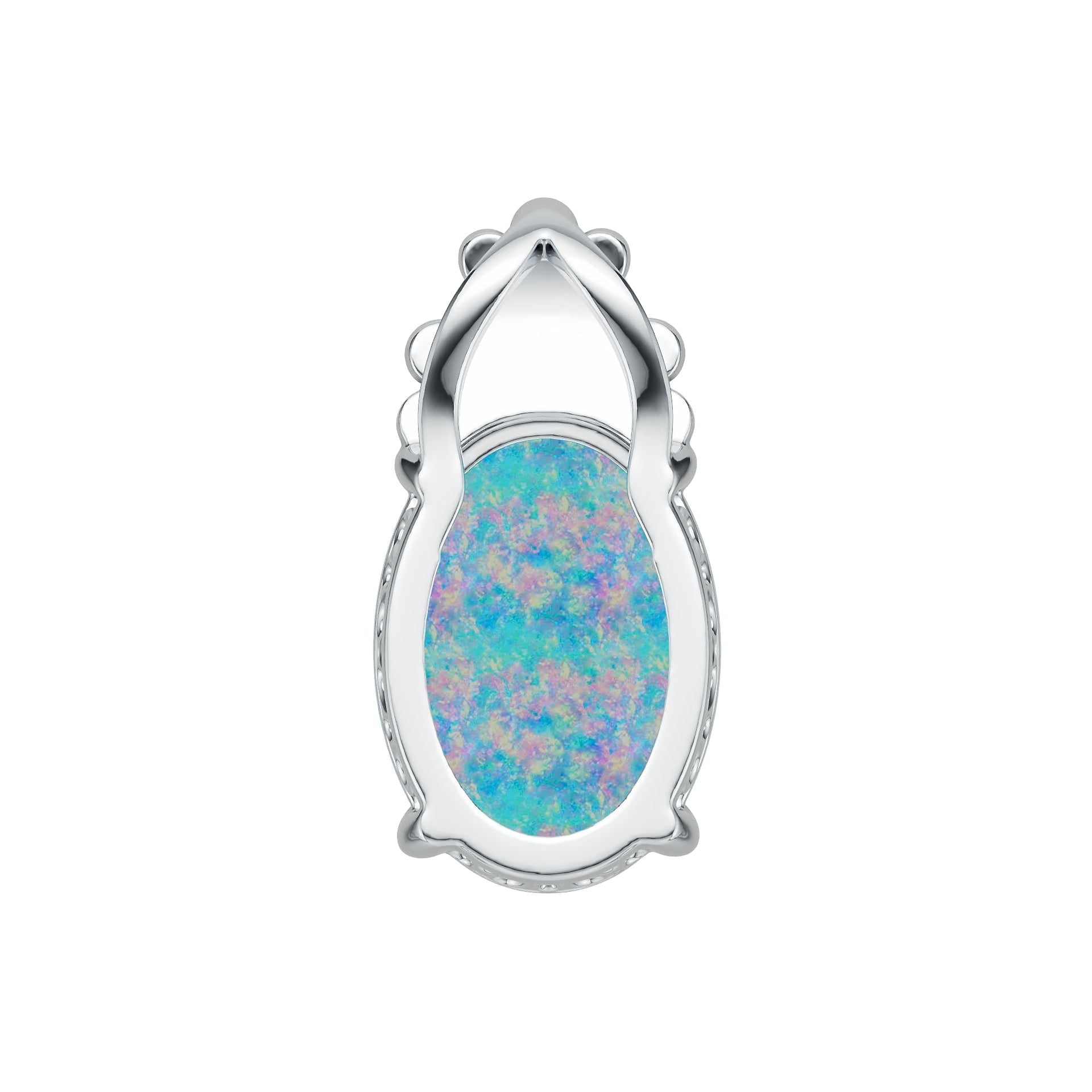 Sterling Silver Semi Mount Pendant Setting Oval OV 14X10mm Vintage Style Cabochon DHJ