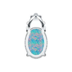 Sterling Silver Semi Mount Pendant Setting Oval OV 14X10mm Vintage Style Cabochon DHJ