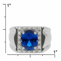Men's 18K Gold CVD Diamond Ring OV 10X8mm Halo Accent