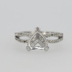 Sterling Silver Semi Mount Ring Setting Heart HT 8x8mm White Topaz L292R292 - Syzjewelry