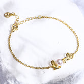 Love Cultured Freshwater Pearl 18k Yellow Gold Over Silver Bracelet