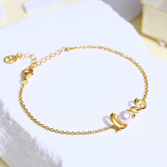 Love Cultured Freshwater Pearl 18k Yellow Gold Over Silver Bracelet