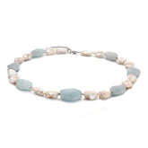 Irregular Shaped Baroque Pearl Natural Amazonite Beaded Necklace