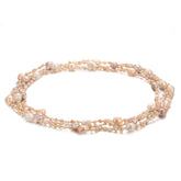 Handmade Variety Wearing Methods Small ;ong natural pearl odd-shaped beaded necklace