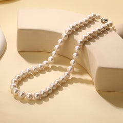 Natural Simple Pearl Freshwater Sterling Silver Necklace Clavicle Chain Accessories Jewelry