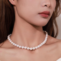 Natural Simple Pearl Freshwater Sterling Silver Necklace Clavicle Chain Accessories Jewelry