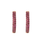 Rose Gold Plated 33MM Hoop Earring Natual Garnet Diopside Gemstones Purple Garnet Blue Topaz Citrine Jewelry
