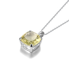 Natual Lemon Citrine Necklace S925 Sterling Sliver Mother Gemstone Jewelry Gift