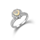 Natual White Opal Ring S925 Sterling Sliver with Natual Zircon October Birthstone Gift Ring