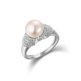 Natual Fresh Water Pearl Ring with Natual Zircon Elegant Mother's Gift