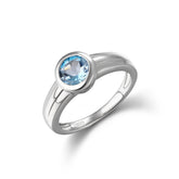 Natual Sky Blue Topaz Ring S925 Sterling Sliver Classic Elegant Ring Women's Jewelry