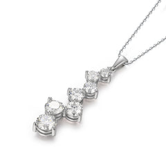 Moissanite Fancy Necklace 925 Sterling Sliver Chain 45MM Women Jewelry Gifts