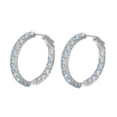 Natual Sky Blue Topaz Hoop Earring 925 Sterling Sliver Gemstone Women Jewelry Gift
