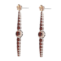 Natual Red Garnet Earring S925 Sterling Sliver Dangle Earrings January Birthstone Gemstone Jewelry