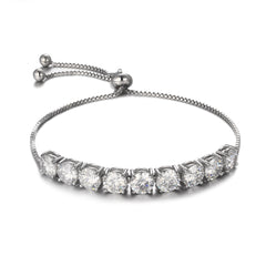 Moissanite Tennis Bracelet s925 Sterling Sliver adjustable Wedding Women Gifts