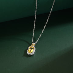 Natual Citrine Necklace 925 Sterling Sliver with Natual Zircon Tiny Gemstone Jewelry Gifts