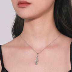 Moissanite Fancy Necklace 925 Sterling Sliver Chain 45MM Women Jewelry Gifts
