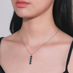Lab Created Tanzanite Necklace S925 Sterling Sliver with Chain 45MM Jewelry Gifts