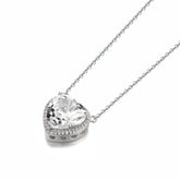 Natual White Topaz Heart Shape Necklace 925 Sterling Sliver Girlfriend Birthday Women's Gifts