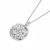 Natual Shell Mother Of Pearl Necklace in Sterling Silver Mother's Gifts