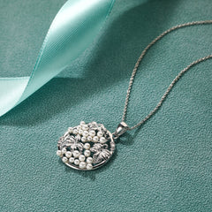 Natual Shell Mother Of Pearl Necklace in Sterling Silver Mother's Gifts
