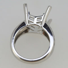 Sterling Silver Semi Mount Ring Setting Princess SQ 12x12mm CU13x13 Men's Ring Art Deco Syzjewelry