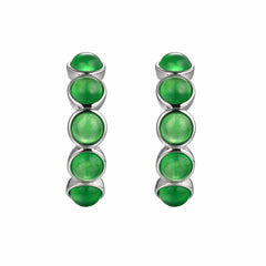 Laboratory Cultivation Of Jade Earring S925 Sterling Silver Mother's Day Jewelry Gift