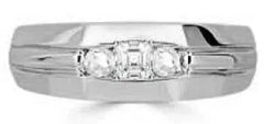 Men's Sterling Silver Semi Mount Ring Setting Princess SQ 4.5X4.5mm Band Ring - Syzjewelry