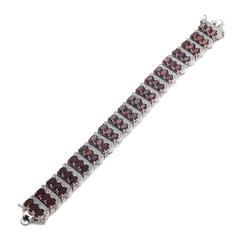 Natural Red Garnet Bracelet S925 Sterling Silver Bracelet Mother's Day Jewelry Gift