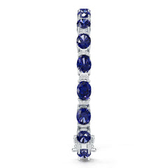 Sterling Silver Moissanite or Sapphire Bracelet 8X6mm