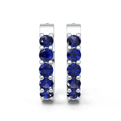Sterling Silver Royal Blue Sapphire Earrings Round RD 3x3mm