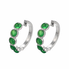 Laboratory Cultivation Of Jade Earring S925 Sterling Silver Mother's Day Jewelry Gift