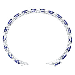 Sterling Silver Moissanite or Sapphire Bracelet 8X6mm