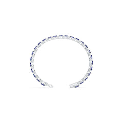 Sterling Silver Royal Blue Sapphire Moissanite or Sapphire Bracelet Oval OV 6x4mm