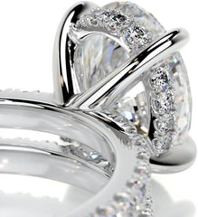 2 PC Oval Brilliant Cut CVD Diamond Bridal Wedding & Engagement Ring Set for Women