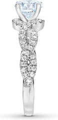 2PC Round Brilliant Cut Moissanite Bridal Wedding & Engagement Ring Set for Women