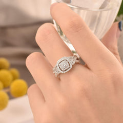 Round Brilliant Cut Wedding Rings Set for Women Round White Moissanite  Engagement Rings Bridal Set Sterling Silver