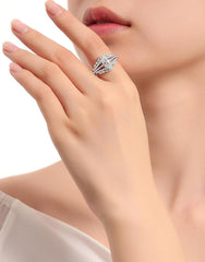 Marquise Cut Solitaire CVD Diamond S925 Sterling Silver Engagement & Wedding Ring for Women