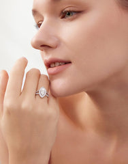 Marquise Cut Moissanite 925 Sterling Silver Modern Engagement Ring for Women