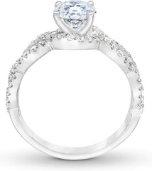 2PC Round Brilliant Cut CVD Diamond Bridal Wedding & Engagement Ring Set for Women